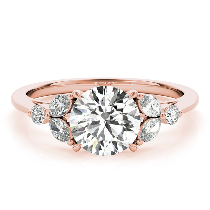 14K Rose Gold Diamond Engagement Ring 1.33ctw