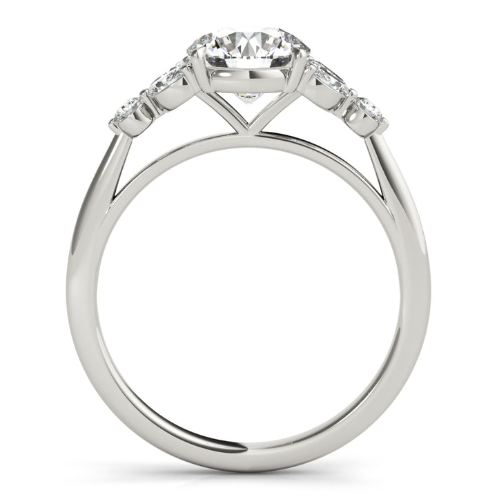 Round Diamond Engagement Ring with Marquise Accents