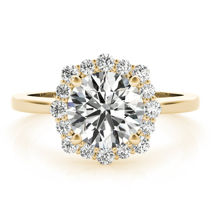14K Yellow Gold 1 CT Diamond Halo Engagement Ring