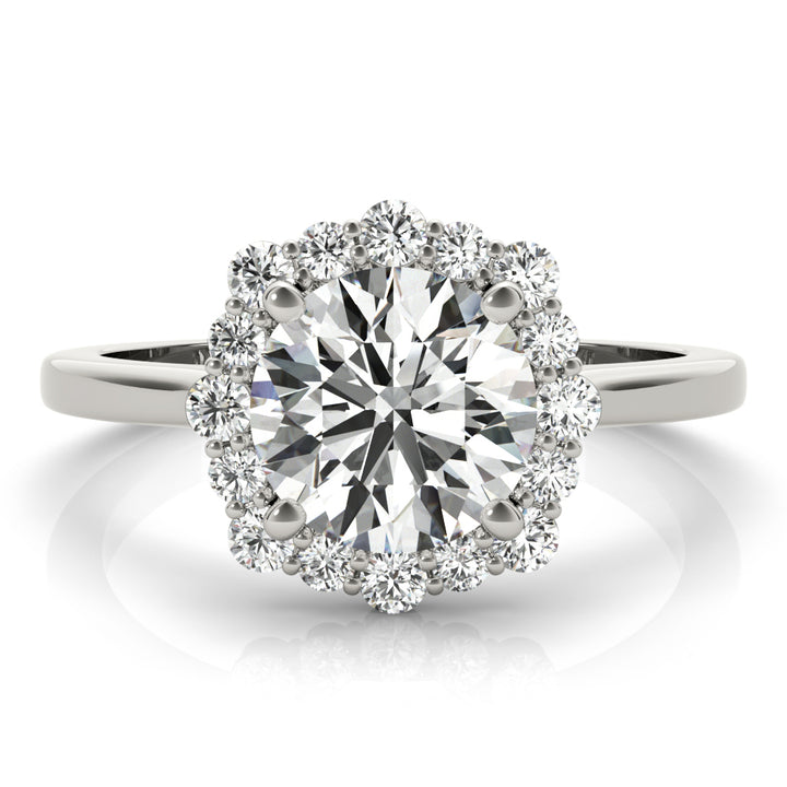 Round Diamond Halo Engagement Ring