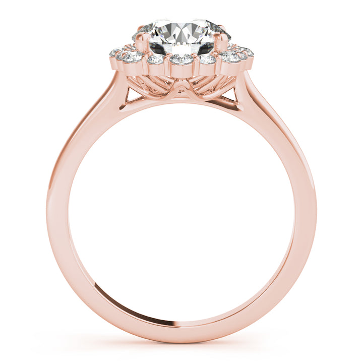 14K Rose Gold 1 CT Diamond Halo Engagement Ring