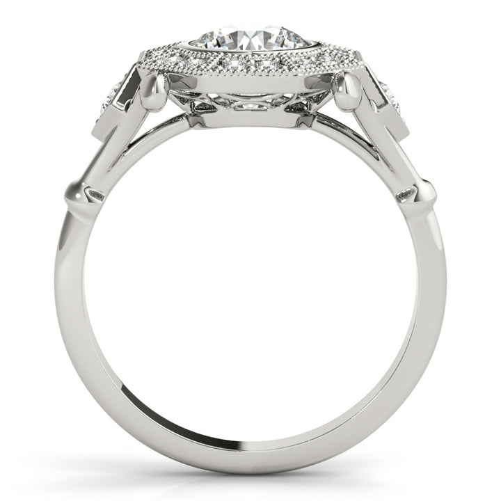 Premium Round Diamond Halo Engagement Ring