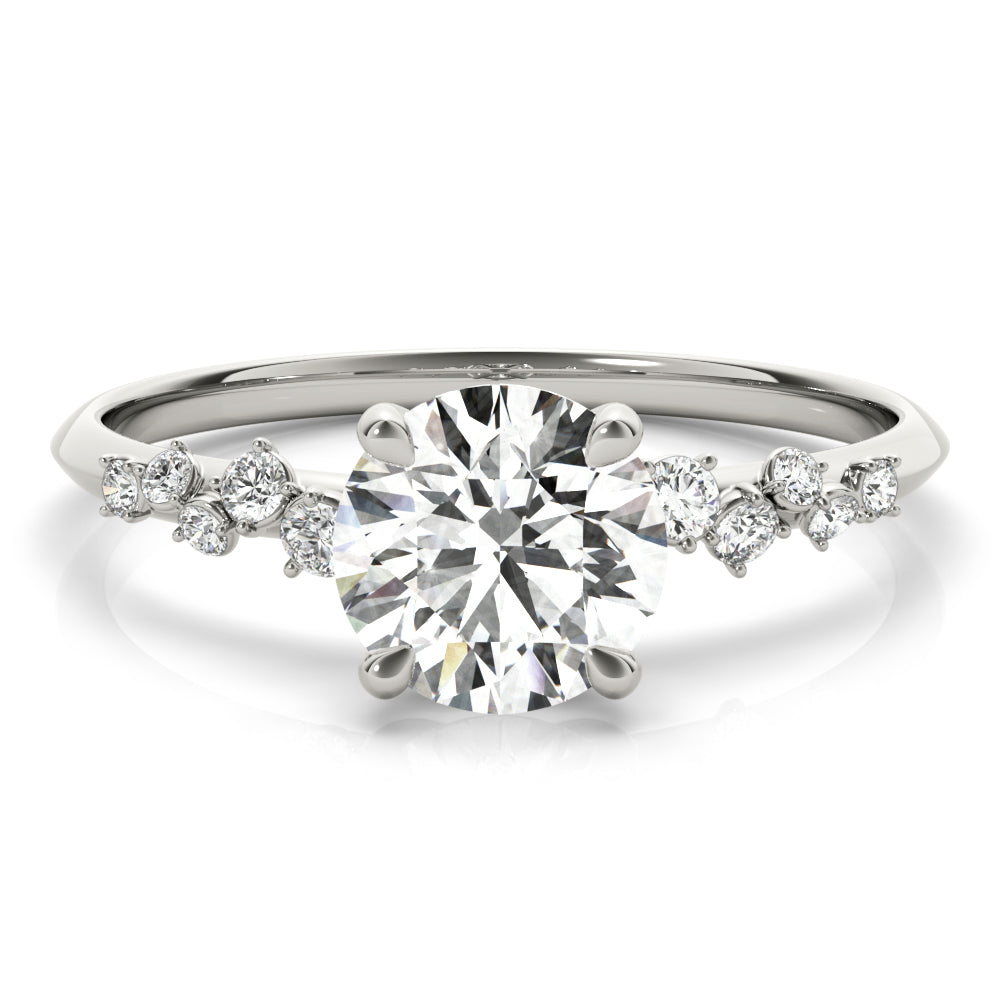 14K Gold Round Diamond Engagement Ring
