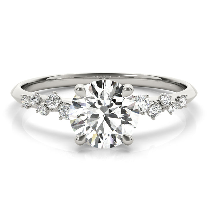 14K Gold Round Diamond Engagement Ring