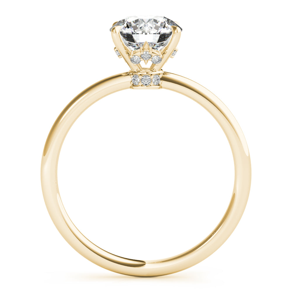 14K Yellow Gold 1 CT Diamond Halo Engagement Ring