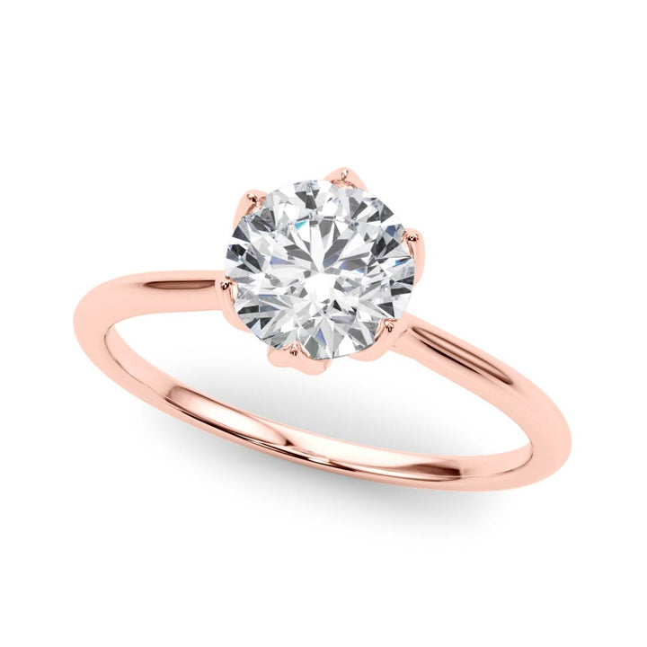 18K Rose Gold 1ct Diamond Engagement Solitaire Ring