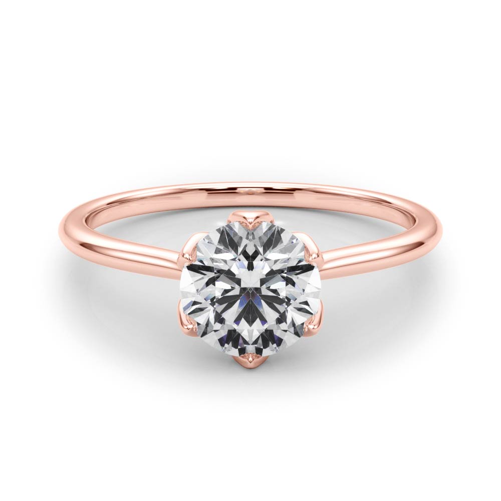18K Rose Gold 1ct Diamond Engagement Solitaire Ring