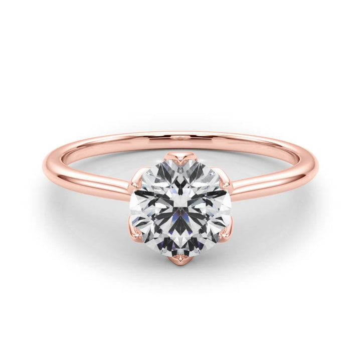 18K Rose Gold 1ct Diamond Engagement Solitaire Ring