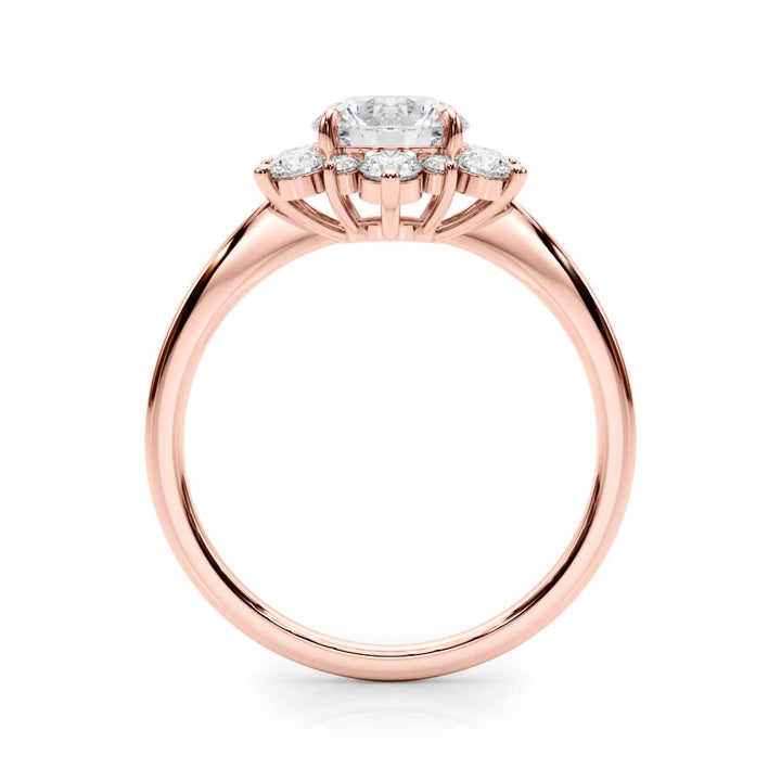 18K Rose Gold 1.5 ctw Round Diamond Halo Ring