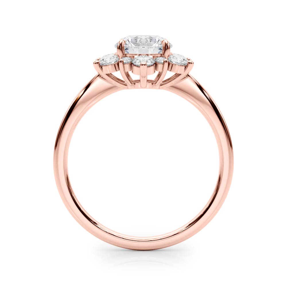 14K Rose Gold 1 1/2 ct tw Halo Diamond Engagement Ring