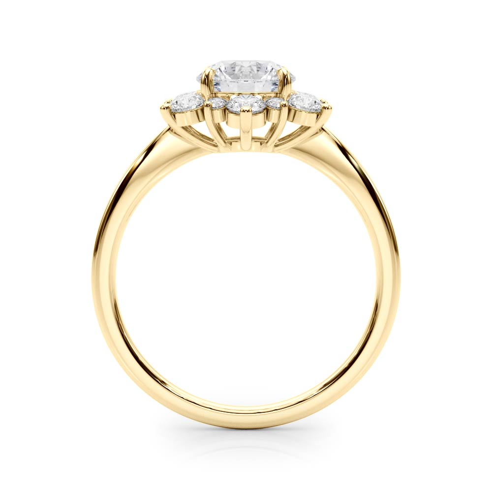 18K Yellow Gold 1 1/2 ct tw Halo Diamond Engagement Ring
