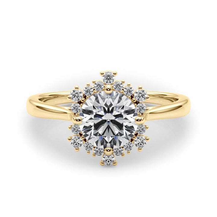 14K Yellow Gold 1 1/6 ct tw Halo Diamond Engagement Ring