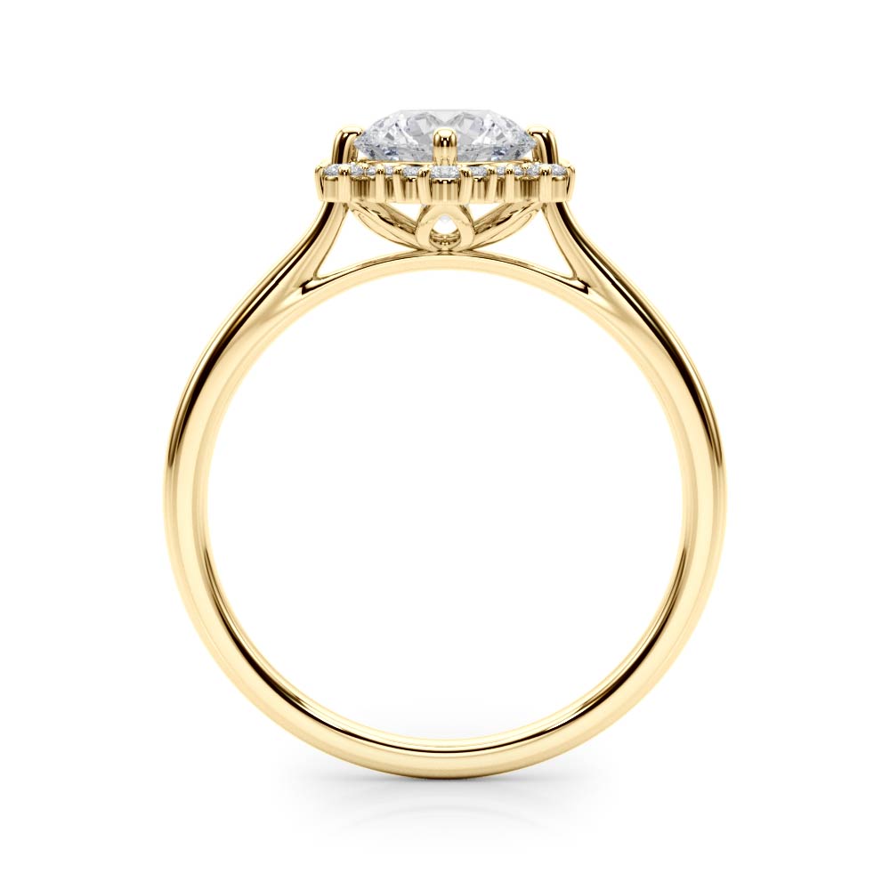 14K Yellow Gold 1 1/6 ct tw Halo Diamond Engagement Ring