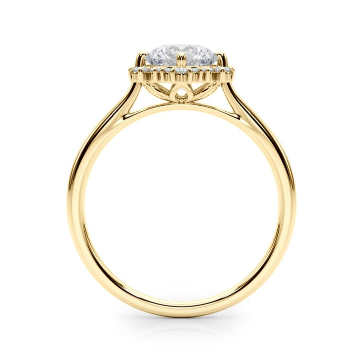 14K Yellow Gold 1 1/6 ct tw Halo Diamond Engagement Ring