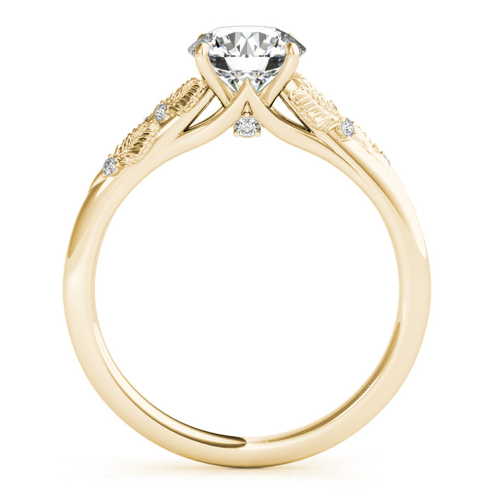 14K Yellow Gold 1 CT Round Diamond Engagement Ring