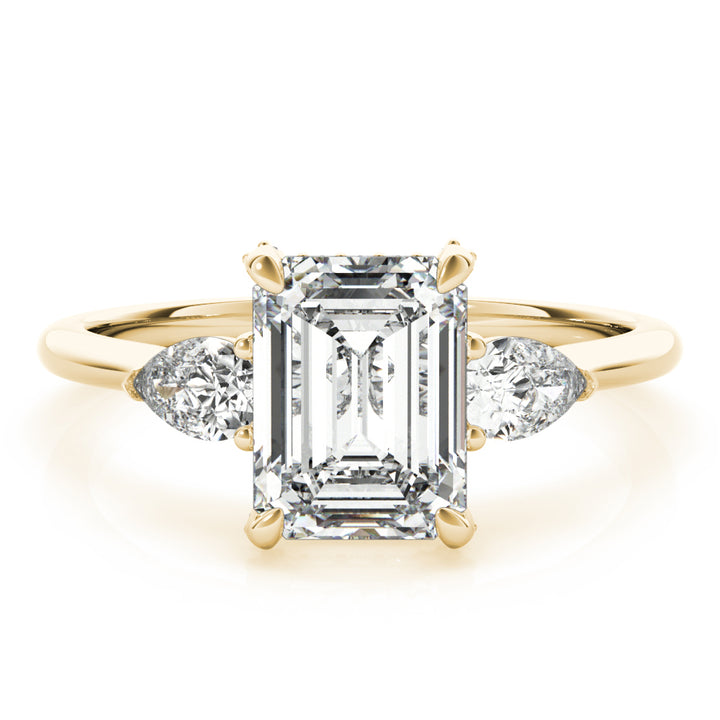 14K Yellow Gold 1 1/2 ct tw Three Stone Diamond Engagement Ring