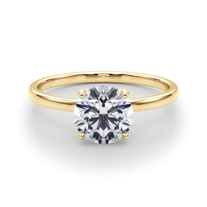 18K Yellow Gold 1 CT Round Diamond Engagement Ring