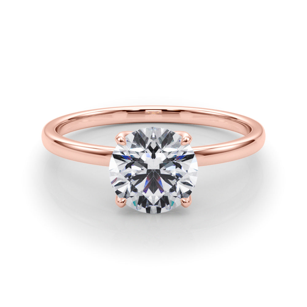 14K Rose Gold 1 CT Diamond Solitaire Engagement Ring
