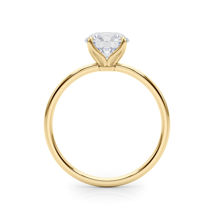 18K Yellow Gold 1 CT Round Diamond Engagement Ring