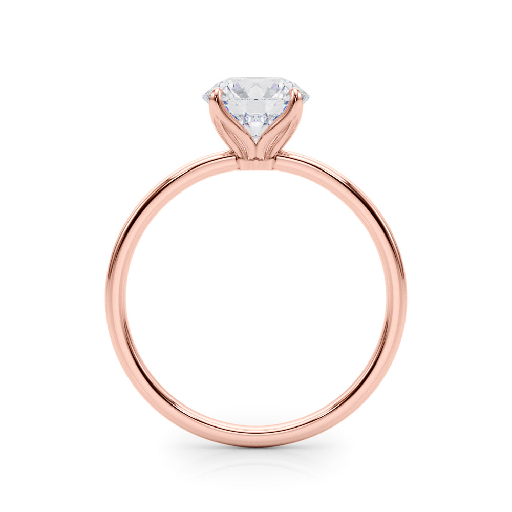 14K Rose Gold 1 CT Diamond Solitaire Engagement Ring