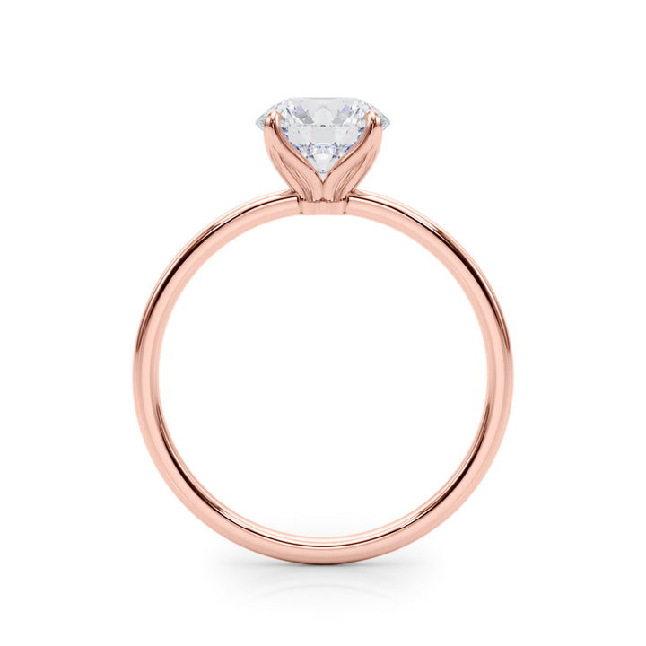 14K Rose Gold 1 CT Diamond Solitaire Engagement Ring