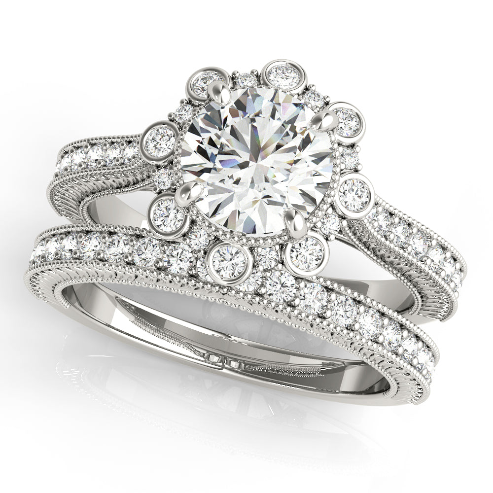 Round Diamond Halo Engagement Ring