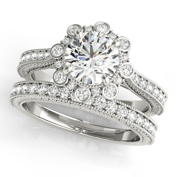 Round Diamond Halo Engagement Ring