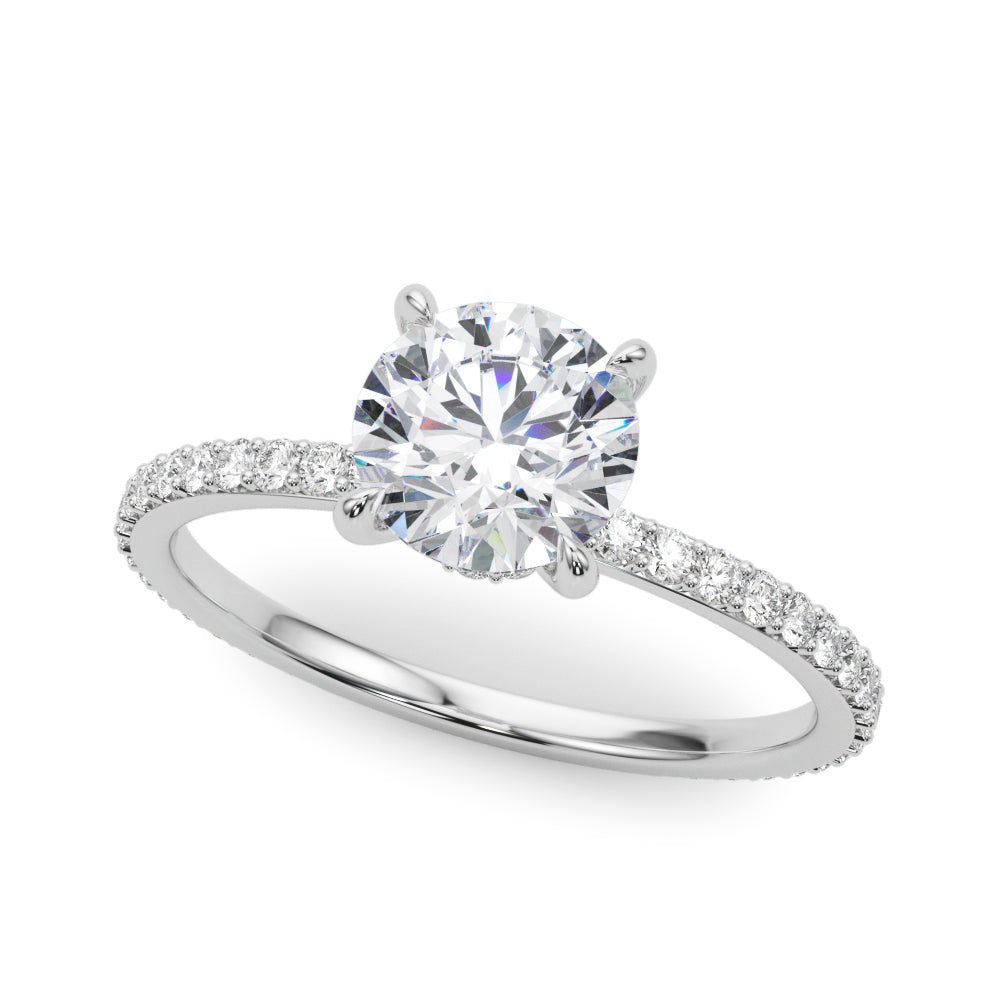 Diamond Round Halo Engagement Ring