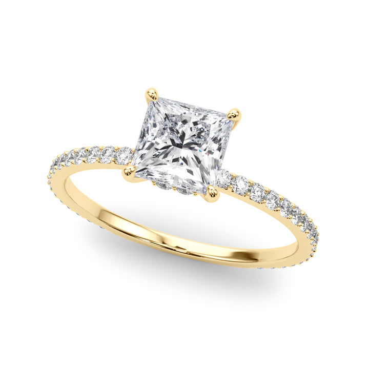 14K Yellow Gold 1 CT Diamond Halo Engagement Ring