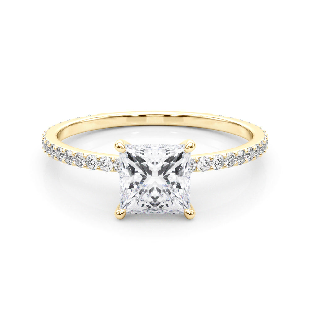 14K Yellow Gold 1 CT Diamond Halo Engagement Ring
