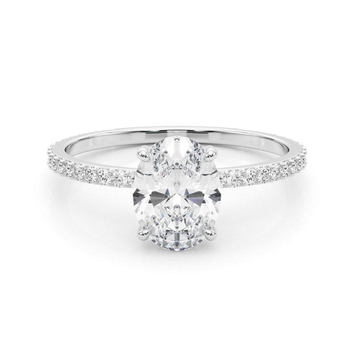 Oval Diamond Halo Engagement Ring