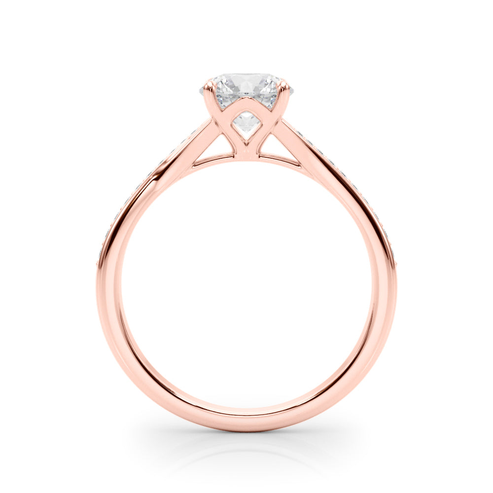 18K Rose Gold Diamond Engagement Ring 0.5 CT
