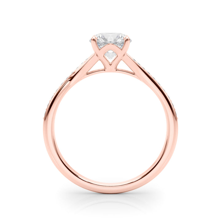 18K Rose Gold Diamond Engagement Ring 0.5 CT