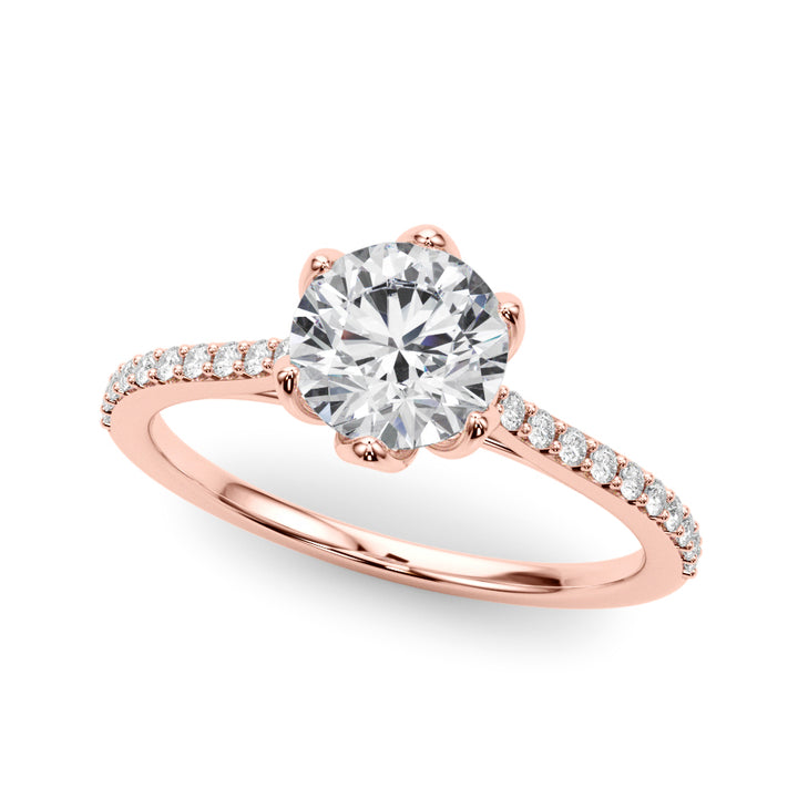 14K Rose Gold 1 CT Diamond Engagement Ring