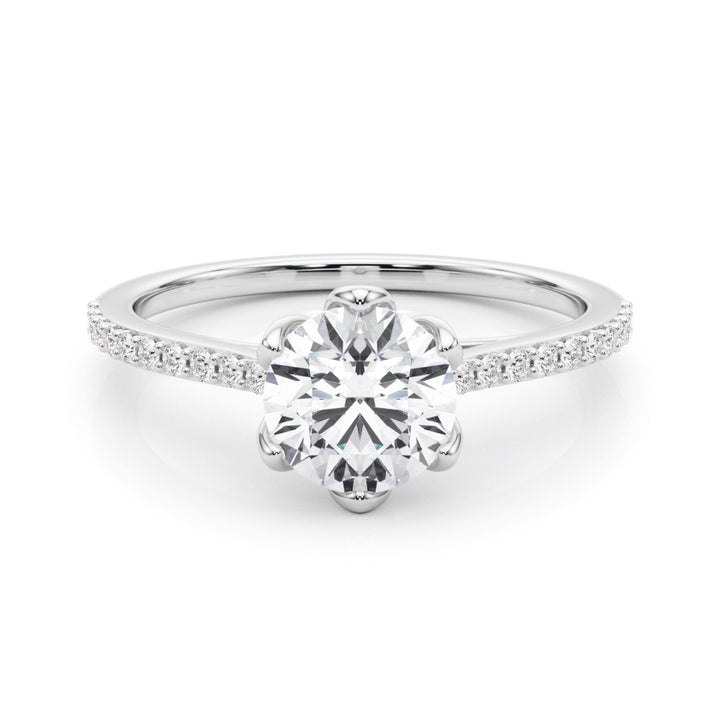1.0 CT Round Diamond Single Row Ring