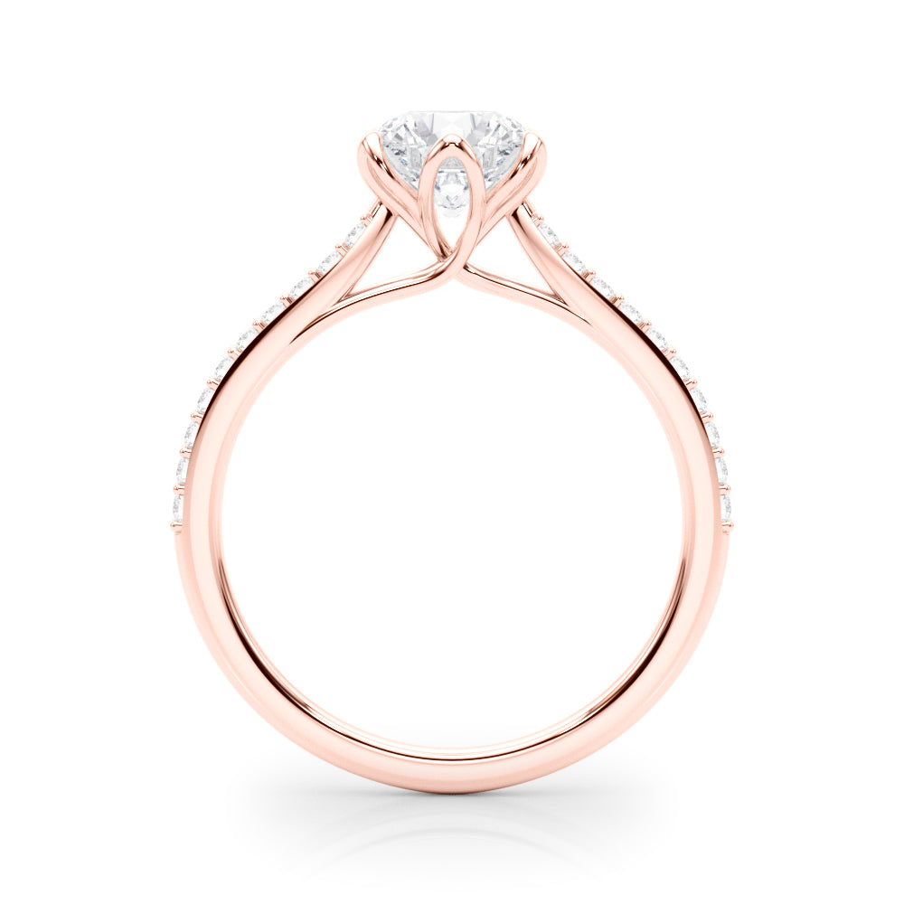 14K Rose Gold 1 CT Diamond Engagement Ring