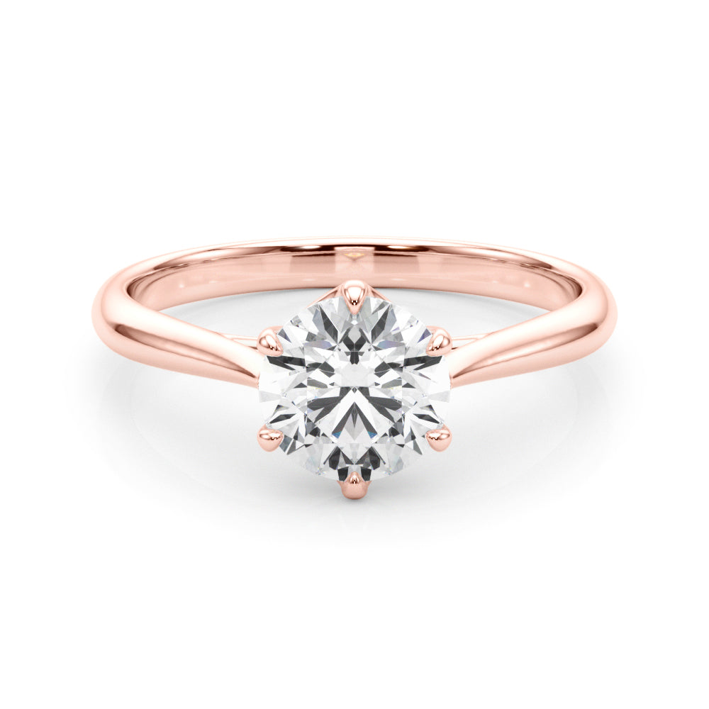 18K Rose Gold 1ct Diamond Engagement Solitaire Ring