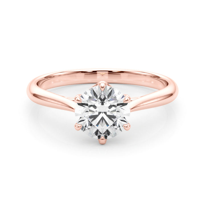 18K Rose Gold 1ct Diamond Engagement Solitaire Ring