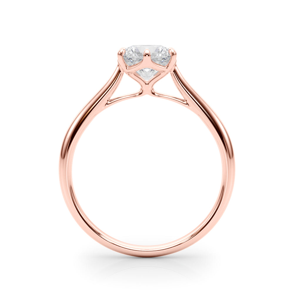 18K Rose Gold 1ct Diamond Engagement Solitaire Ring