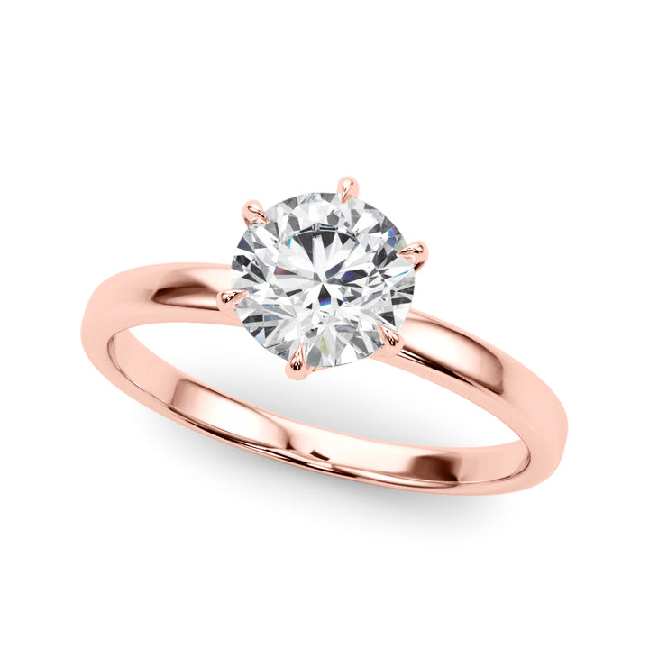 18K Rose Gold 1ct Diamond Engagement Solitaire Ring
