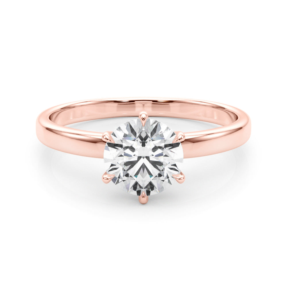 18K Rose Gold 1ct Diamond Engagement Solitaire Ring