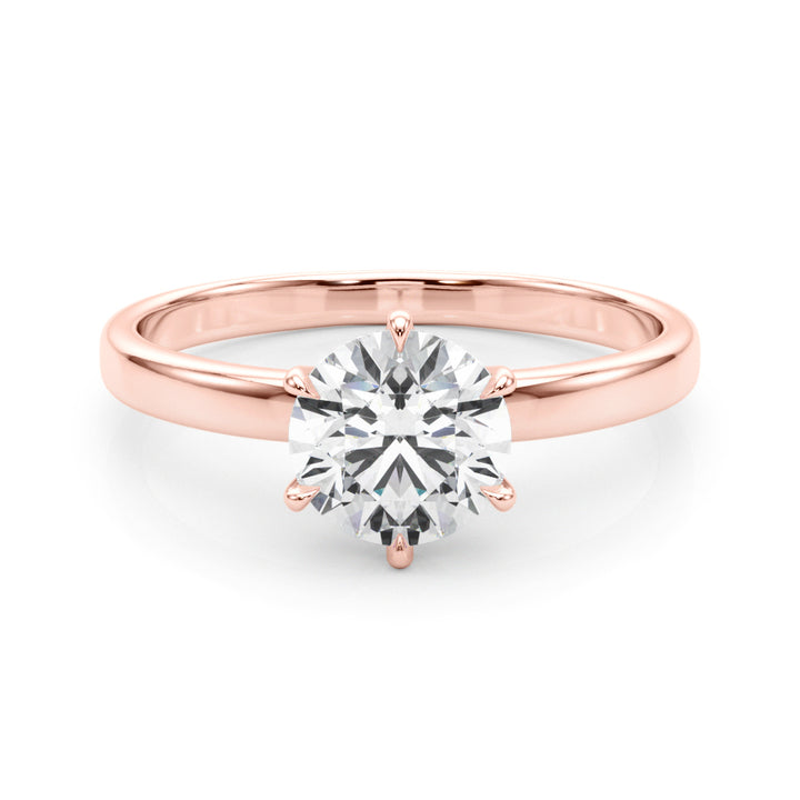 18K Rose Gold 1ct Diamond Engagement Solitaire Ring