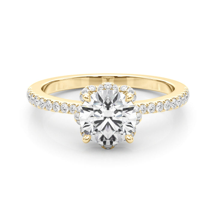 18K Yellow Gold 1.25 ctw Diamond Halo Engagement Ring