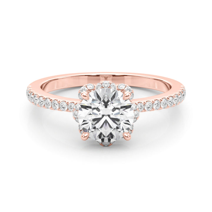 14K Rose Gold 1.25 ctw Diamond Halo Engagement Ring