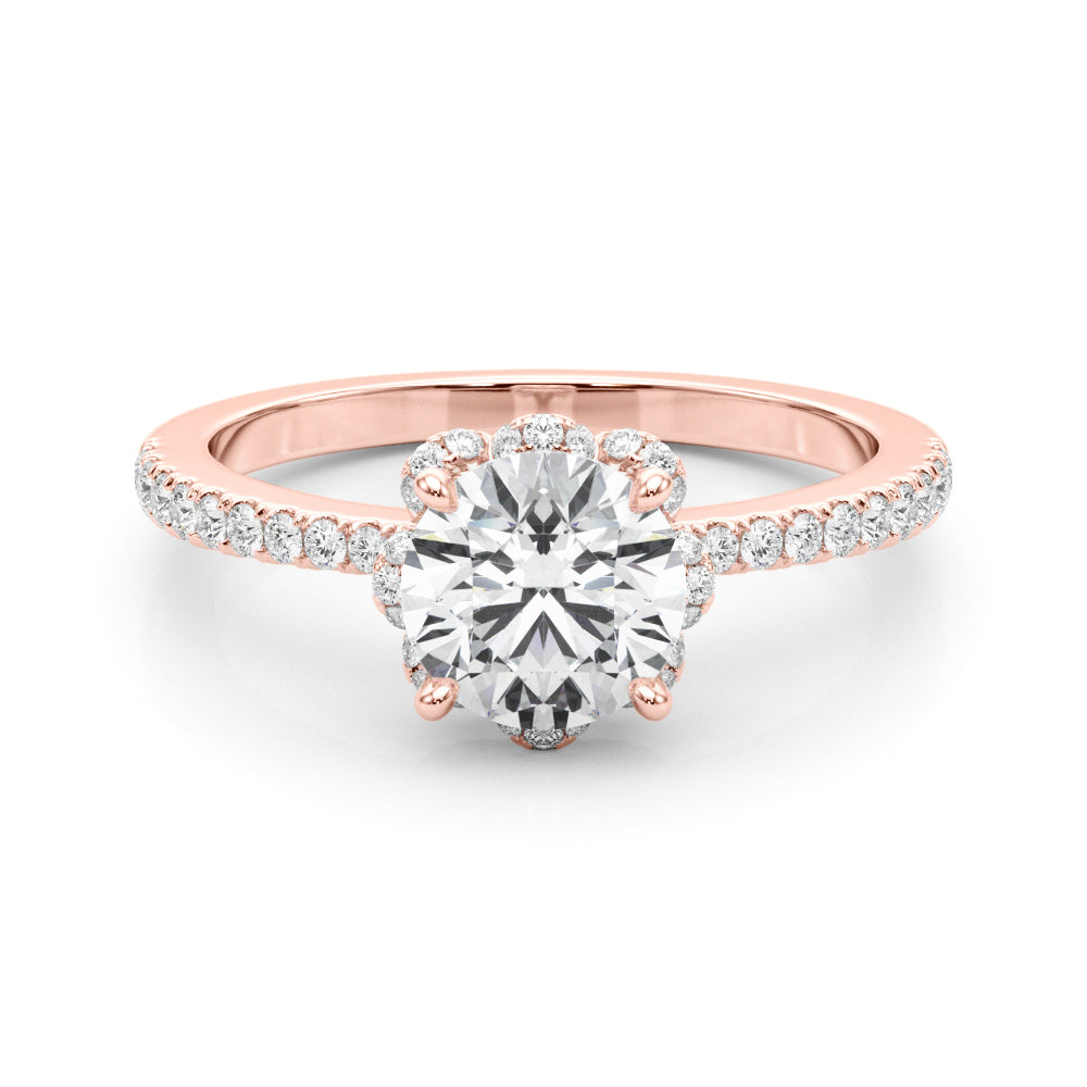 14K Rose Gold Diamond Engagement Ring 2.75 ctw