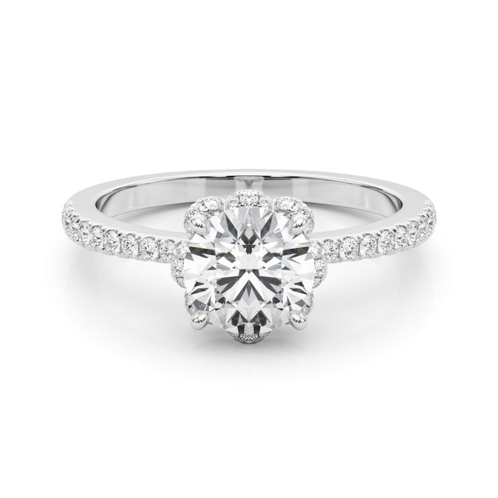 1.0 CT Round Diamond Halo Engagement Ring