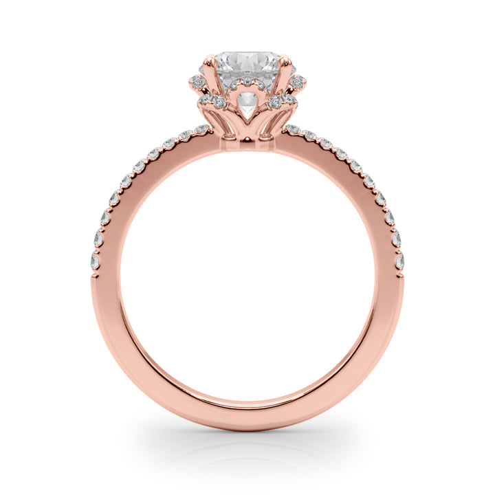 14K Rose Gold 1.25 ctw Diamond Halo Engagement Ring