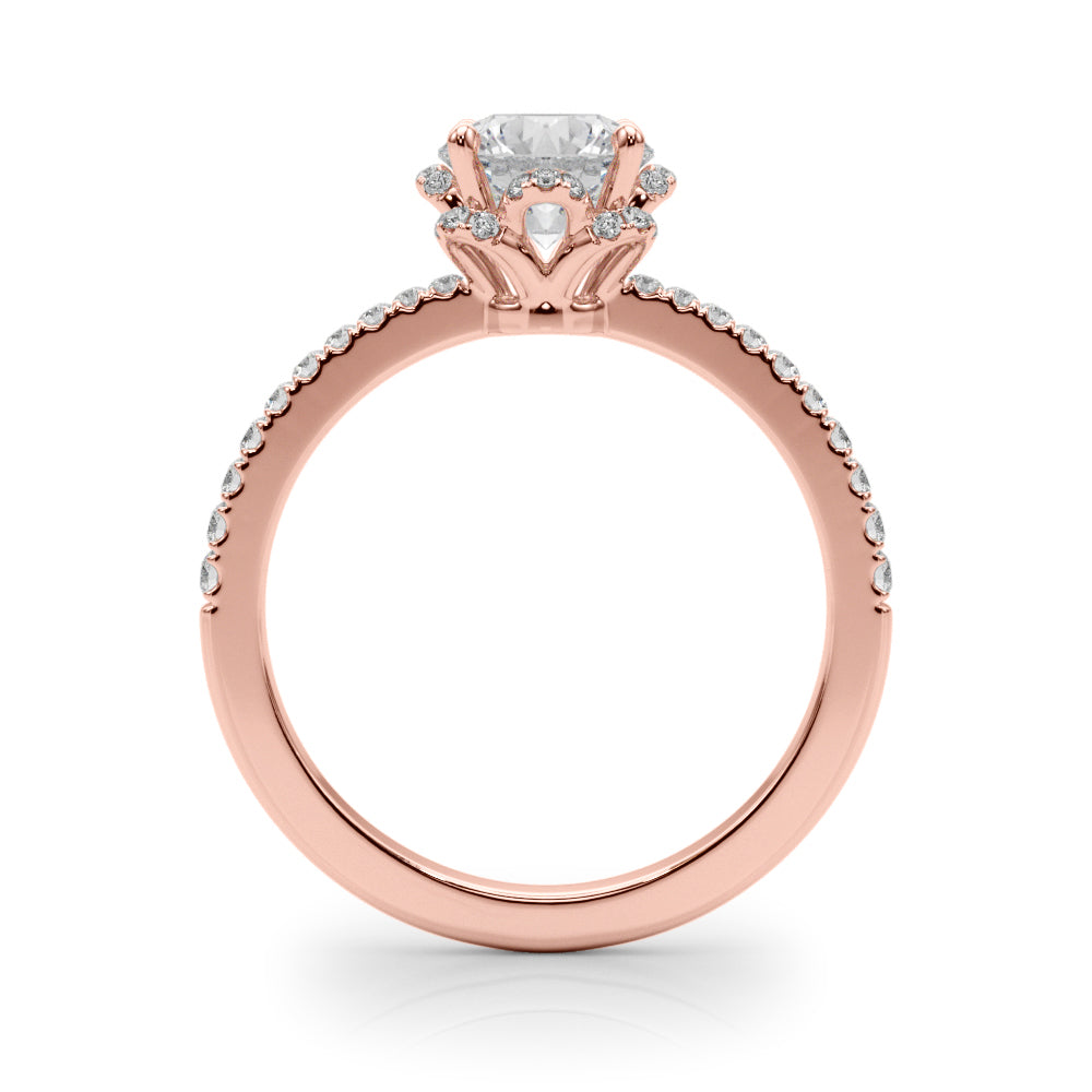 14K Rose Gold Diamond Engagement Ring 2.75 ctw