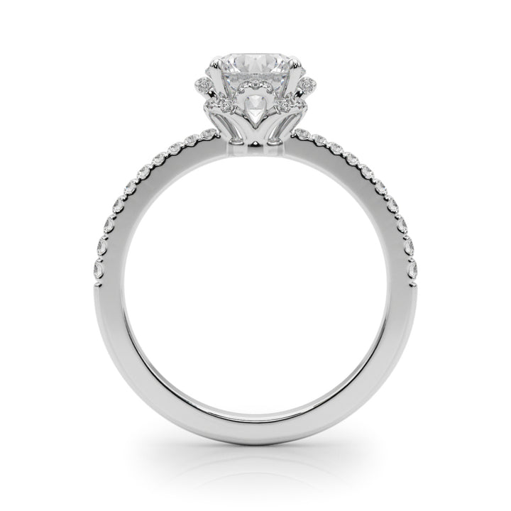 1.0 CT Round Diamond Halo Engagement Ring