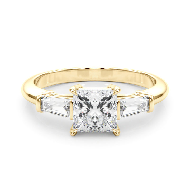 3 STONE RING SQUARE CENTER TAPER BAGUTTE SIDES